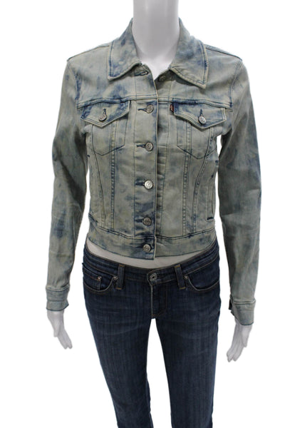 Levis Women Basic Jacket Blue Button Long Sleeve Size XS