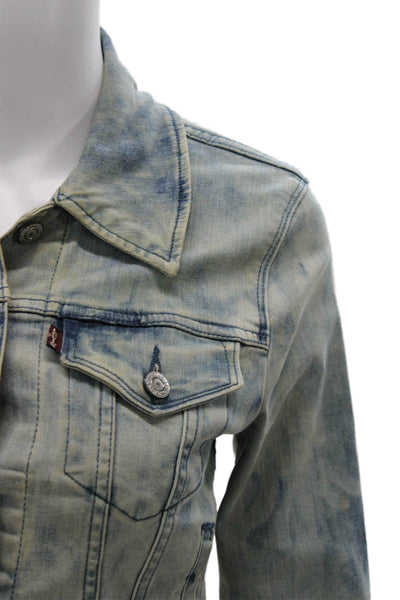 Levis Women Basic Jacket Blue Button Long Sleeve Size XS