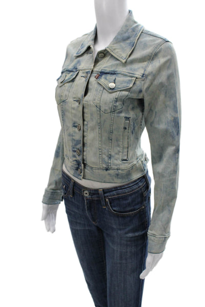 Levis Women Basic Jacket Blue Button Long Sleeve Size XS