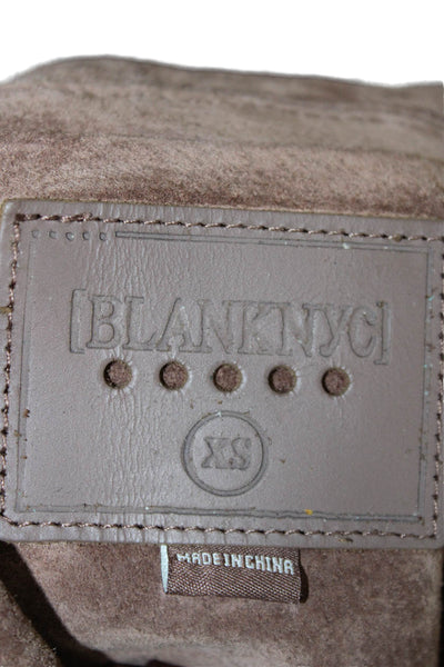 Blank NYC Womens Brown Leather Motorcycle Jacket Buckle Size XS