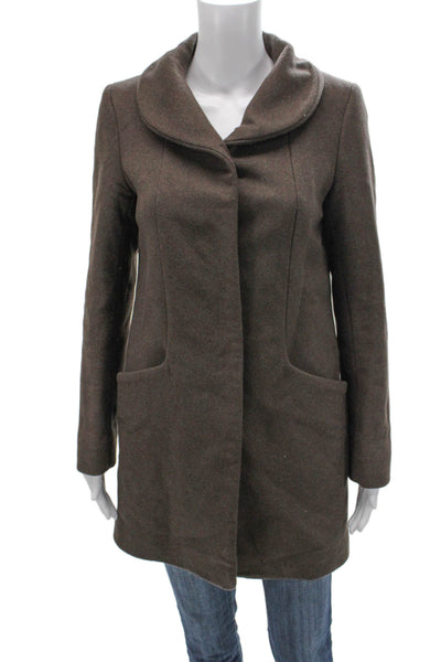 Wilfred Women Overcoat Brown Button Wool Cashmere Blend Size 2XS