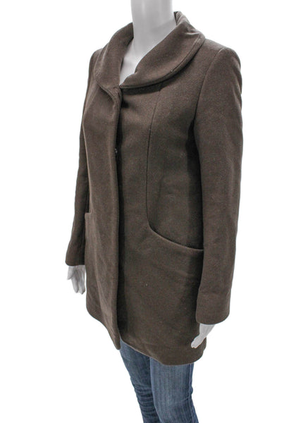 Wilfred Women Overcoat Brown Button Wool Cashmere Blend Size 2XS