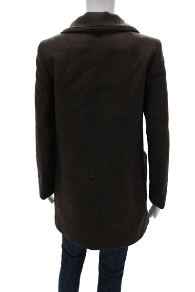 Wilfred Women Overcoat Brown Button Wool Cashmere Blend Size 2XS