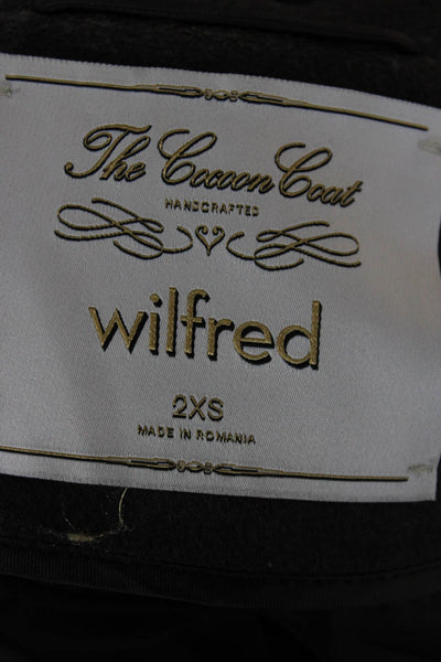 Wilfred Women Overcoat Brown Button Wool Cashmere Blend Size 2XS