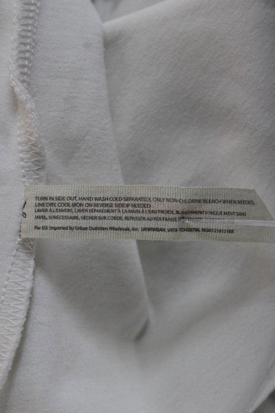 Intimately Free People Women White Square Neck Short Sleeve Blouse Size S