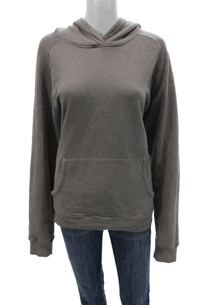 Paige Black Label Women Gray 100% Cotton Pullover Hoodie Size L