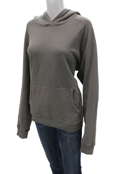 Paige Black Label Women Gray 100% Cotton Pullover Hoodie Size L