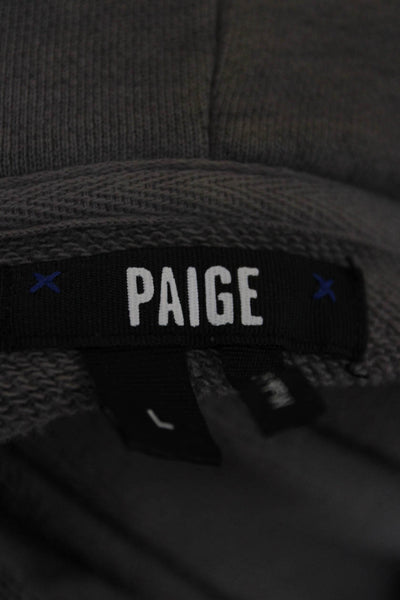 Paige Black Label Women Gray 100% Cotton Pullover Hoodie Size L