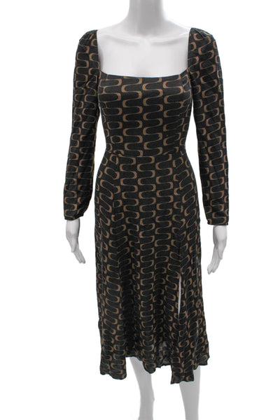 Reformation Womens Sheath Dress Multicolor Square Neck Long Sleeve Size 4P