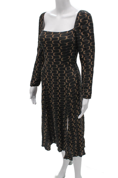 Reformation Womens Sheath Dress Multicolor Square Neck Long Sleeve Size 4P