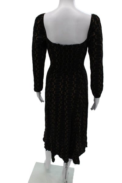 Reformation Womens Sheath Dress Multicolor Square Neck Long Sleeve Size 4P
