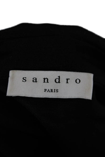 Sandro Women Shirt Dress Gray Viscose Short-Sleeve Knee-Length Zip Size 34