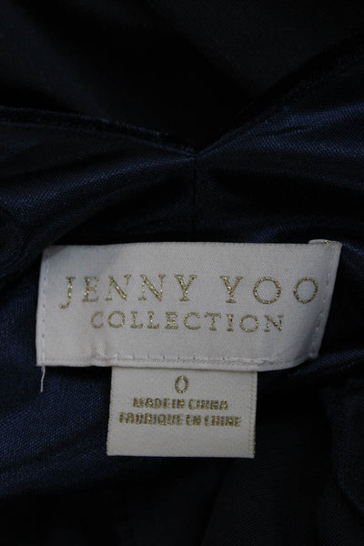 Jenny Yoo Collection Womens Wrap Dress Blue VNeck Sleeveless Full-Length Size 0