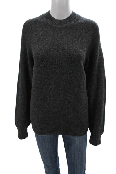 Naked Cashmere Women Pullover Sweater Gray Mock Neck Long Sleeve Size L