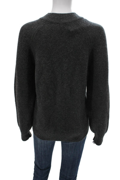 Naked Cashmere Women Pullover Sweater Gray Mock Neck Long Sleeve Size L