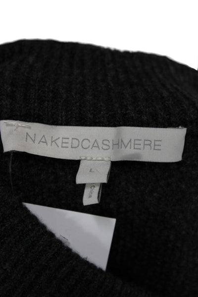 Naked Cashmere Women Pullover Sweater Gray Mock Neck Long Sleeve Size L