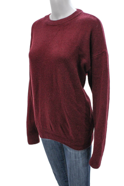 Zara Women Cashmere Crew Neck Pullover Sweater Red Long Sleeve Size L