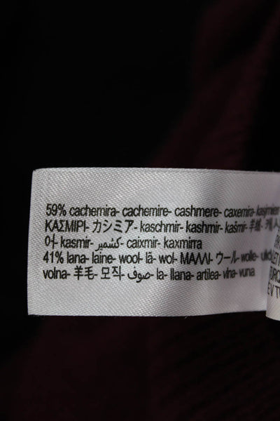 Zara Women Cashmere Crew Neck Pullover Sweater Red Long Sleeve Size L