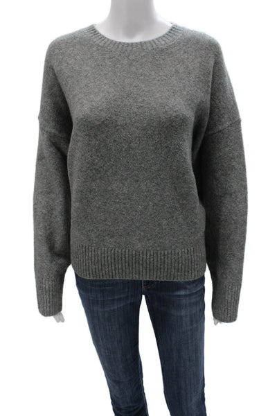 Zara Women Gray Acrylic Pullover Sweater Crew Neck Long Sleeve Size L