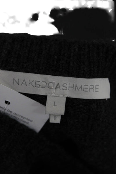 Naked Cashmere Women Sweater Dress Gray Cashmere Crew Neck Long Sleeve Size L