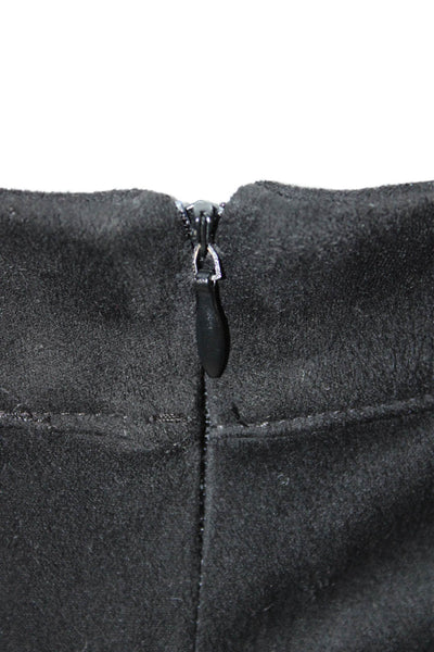 Zara Women A-Line Suede Midi Skirt Gray Zip Solid Size L