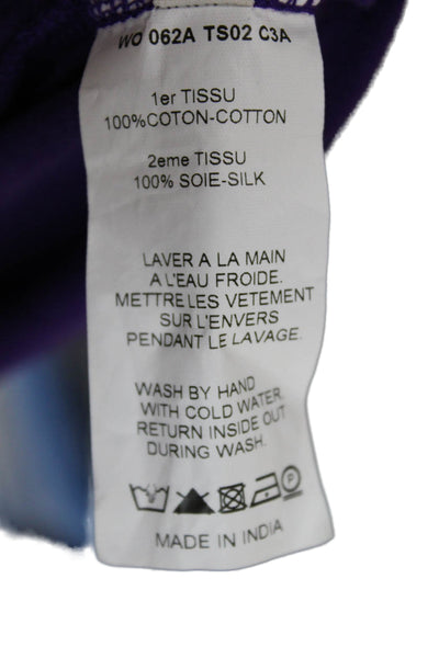 Lanvin Women Basic Tank Purple Cotton Round Neck Size M