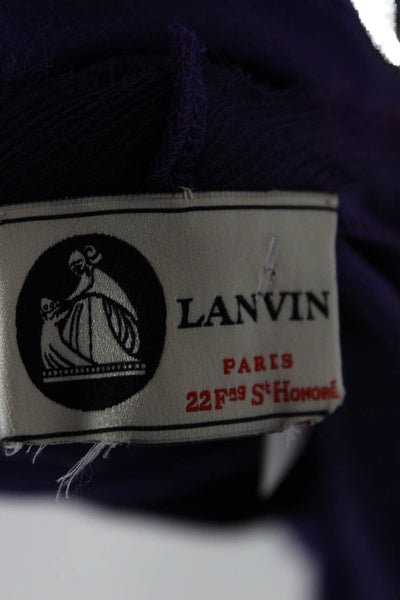 Lanvin Women Basic Tank Purple Cotton Round Neck Size M