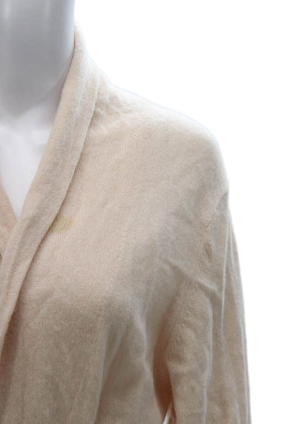 White + Warren Womens Cashmere Cowl Neck Long Sleeve Robe Pink Size Large