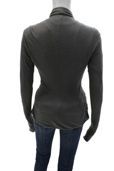 Rick Owens Lilies Womens Cardigan Gray Viscose V-Neck Tied Long Sleeve Size 10