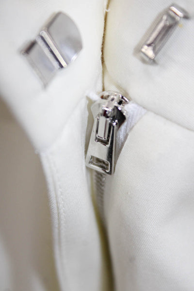 Marni Women Cropped Cotton Pants White Zip Size 46