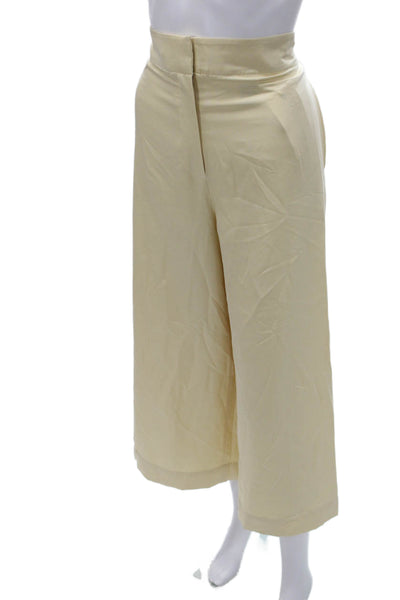 Joseph Womens Cropped Silk Blend Pants Beige Size 44
