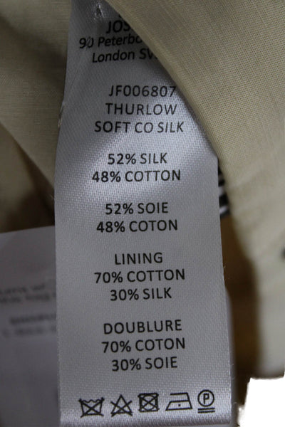 Joseph Womens Cropped Silk Blend Pants Beige Size 44