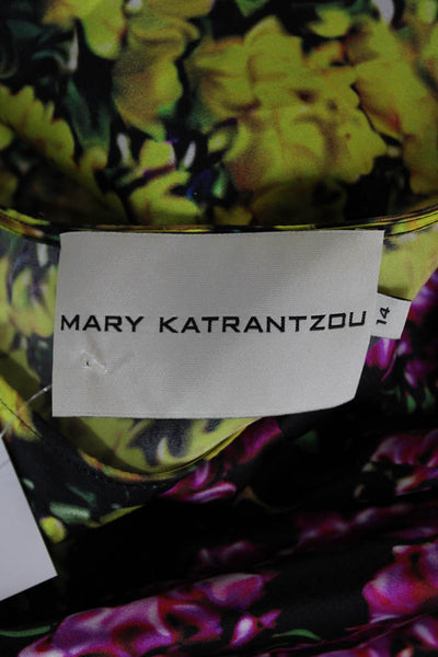 Mary Katrantzou Women Shift Dress Multicolor Silk Knee Length Size 14