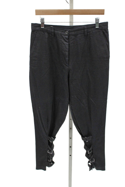Dries Van Noten Women Ankle Pants Gray Cotton Size 38