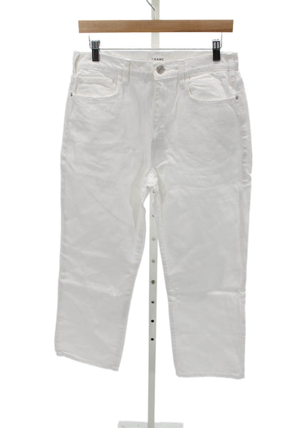 Frame Womens Straight High Rise White Jeans Size 29