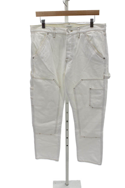 Frame Mens Straight Jeans White Cotton High Rise Size 29