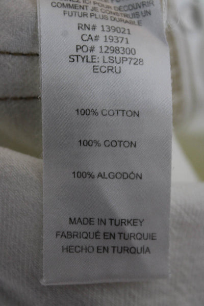Frame Mens Straight Jeans White Cotton High Rise Size 29