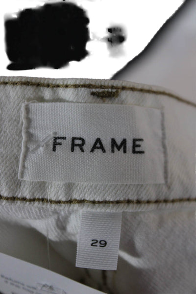Frame Mens Straight Jeans White Cotton High Rise Size 29