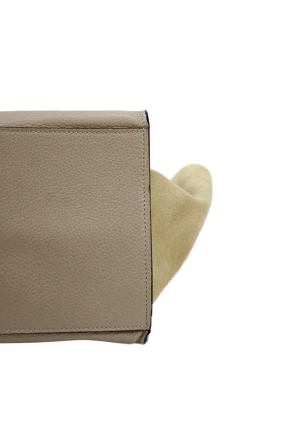 Celine Womens Leather Trapeze 2 way Shoulder Handbag Beige