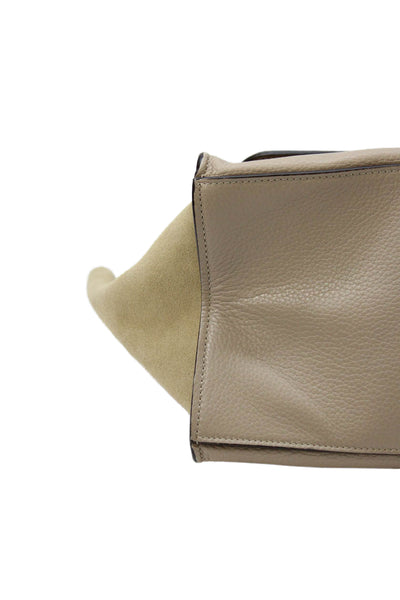 Celine Womens Leather Trapeze 2 way Shoulder Handbag Beige