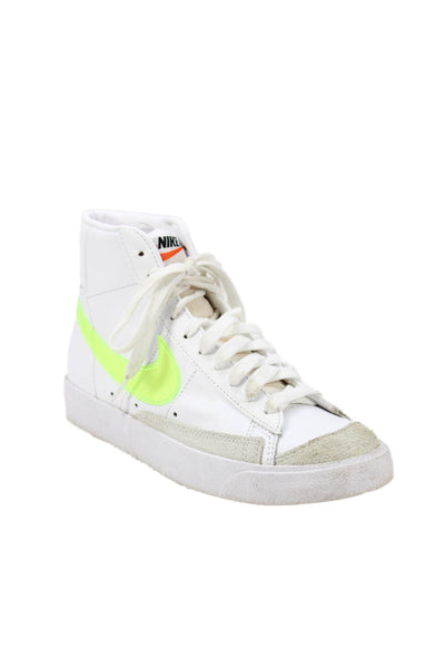 Nike Womens Leather Suede High Top Sneakers Shoes White Size 8.5