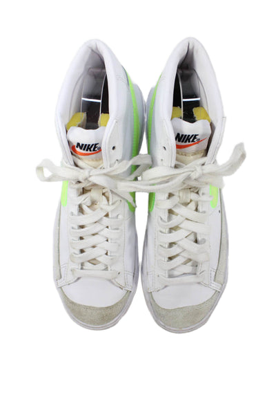Nike Womens Leather Suede High Top Sneakers Shoes White Size 8.5