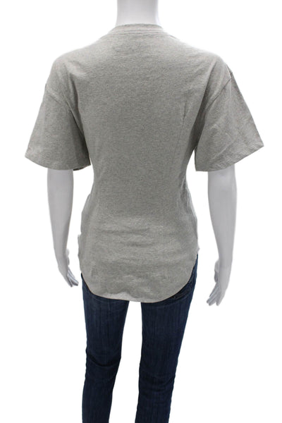 Isabel Marant Womens Basic Gray Cotton Crew Neck Short Sleeve T-Shirt Size 40