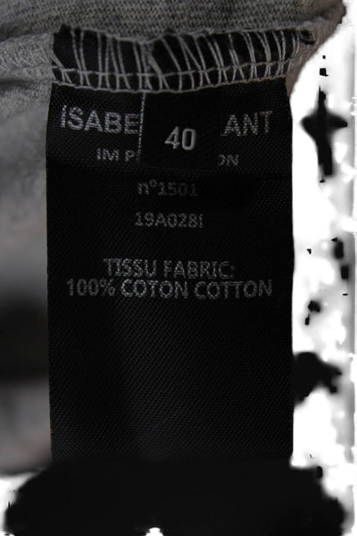Isabel Marant Womens Basic Gray Cotton Crew Neck Short Sleeve T-Shirt Size 40