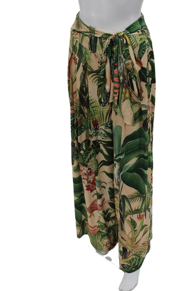 PatBO Women Dress Pants Floral Multicolor Tropical Zip Inseam 32 Size 0