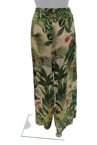 PatBO Women Dress Pants Floral Multicolor Tropical Zip Inseam 32 Size 0