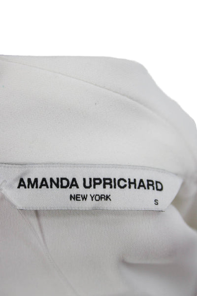 Amanda Uprichard Women Jumpsuit White Mock Neck Sleeveless Zip Polyester Size S