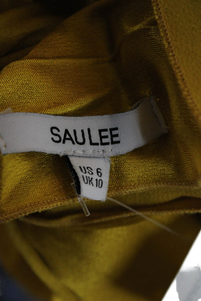 SAULEE Womens Yellow Halter Sleeveless Maxi Dress Viscose Tie Size 6