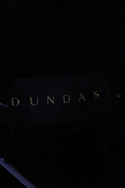 Dundas Womens Mini Dress Black High Neck Long Sleeve Zip Polyester Size 40