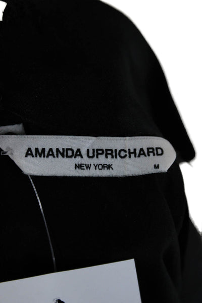 Amanda Uprichard Women Mini Halter Silk Dress Black Size M
